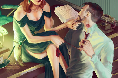 Rendezvous at Ms.Everhart's Office Piece from 2021. Vivian with her friend and co-worker of 10 years. Was trying to be more experimental and intuitive with picking colours.