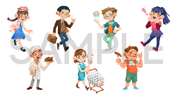 Work for EPSA Corp Ltd. Various chibi-style characters for use in e-commerce marketing.