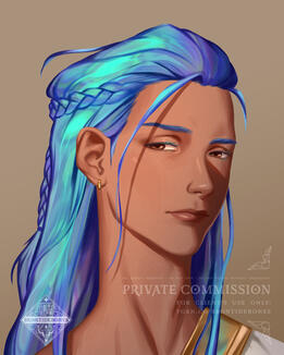 Full Render Commission for "K" A headshot of the client's character.