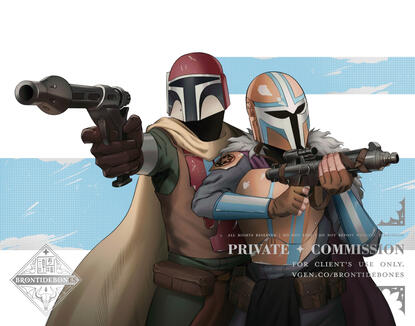 Coloured Commission for "B" Featuring client and his wife in their Star Wars cosplay!